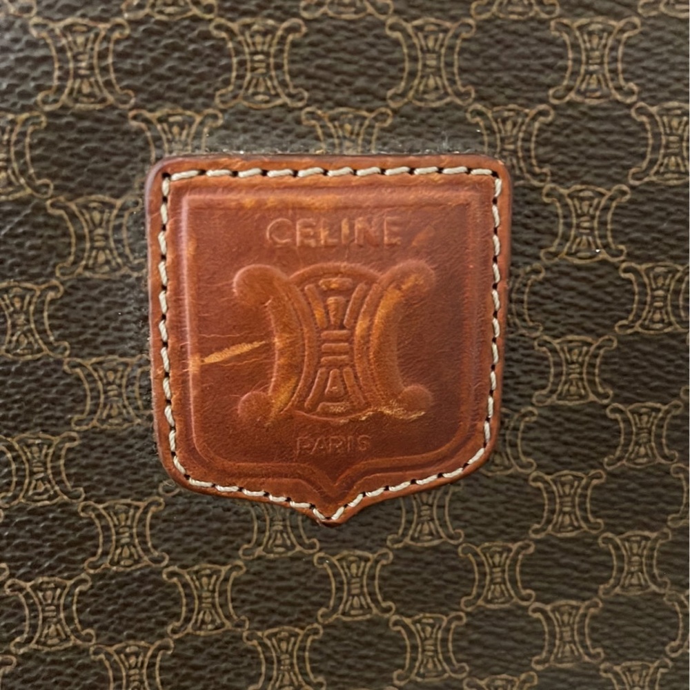 Authentic Celine Macadam Blason Pattern Clutch Hand Bag PVC Leather Brown - Picture 2 of 12